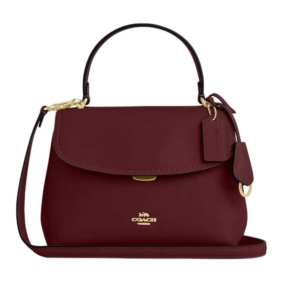 COACH COACH Smooth Leather Handbag Medium Women's Chestnut