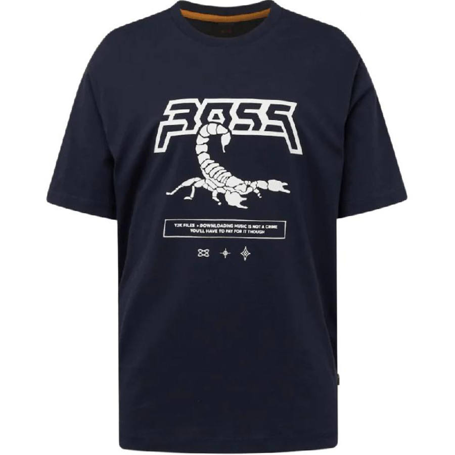 HUGO BOSS T Shirts Men's Navy Crew Neck Moderate Straight Fit