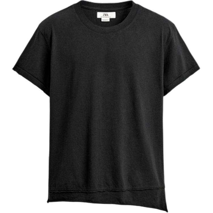 ZARA T Shirts Men's Black Crew Neck