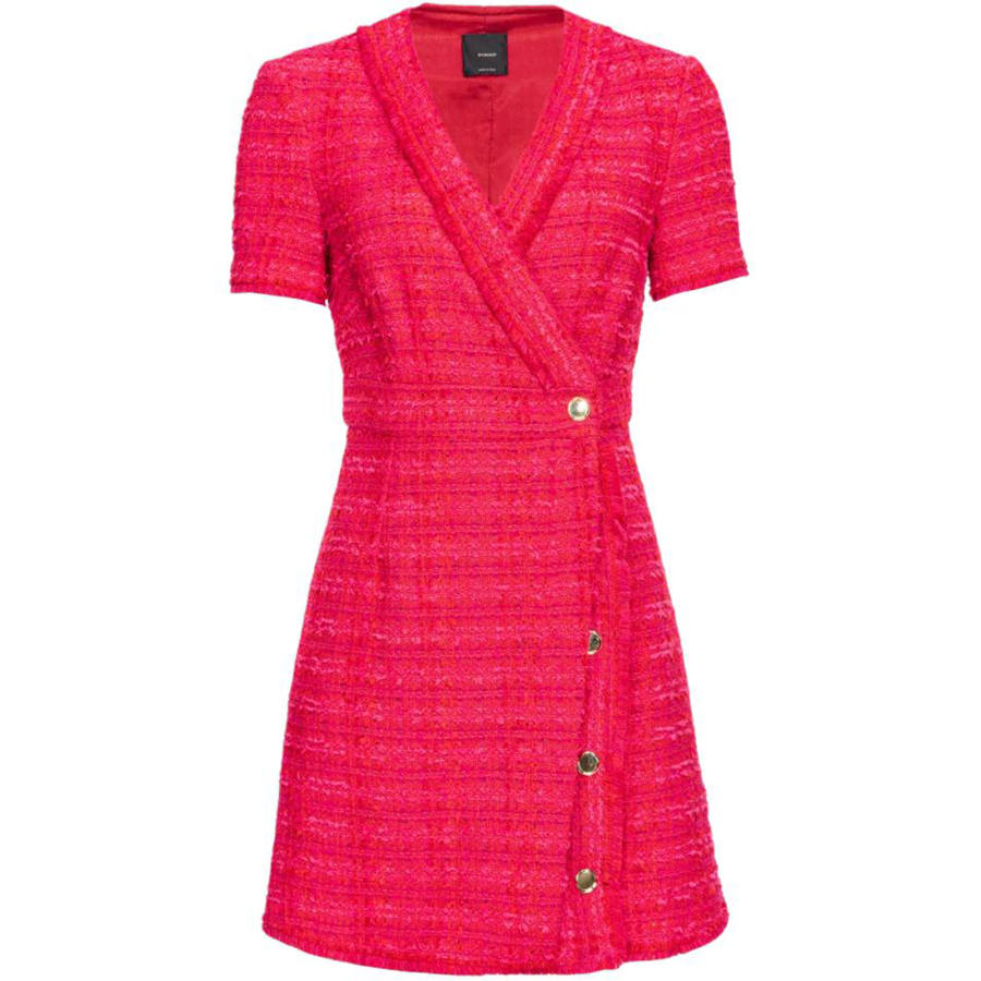 PINKO V-neck Tweed Dress