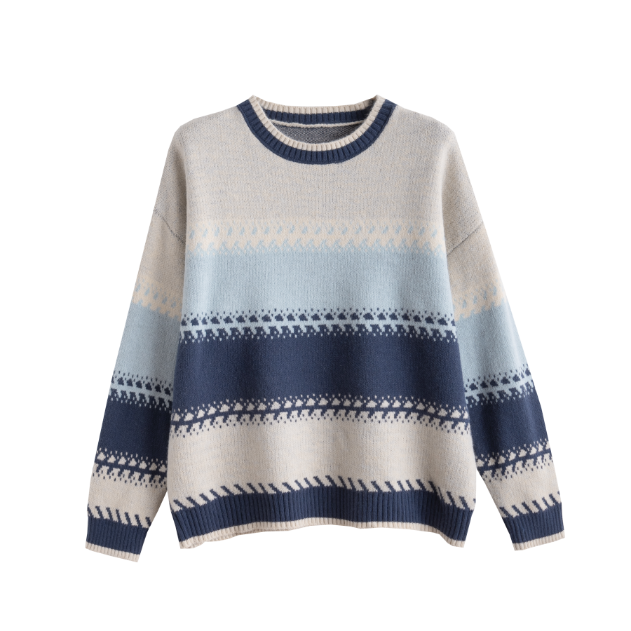 Tonlion Knitwear Women's Beige Apricot Crew Neck Moderate