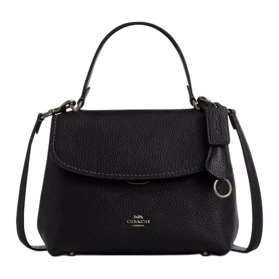 COACH COACH Cow Leather One Shoulder Handbag Medium Women's Black