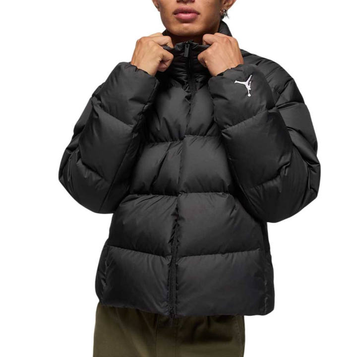Jordan Jordan Down Jackets Men's Black Stand Collar Moderate Puffer Jacket