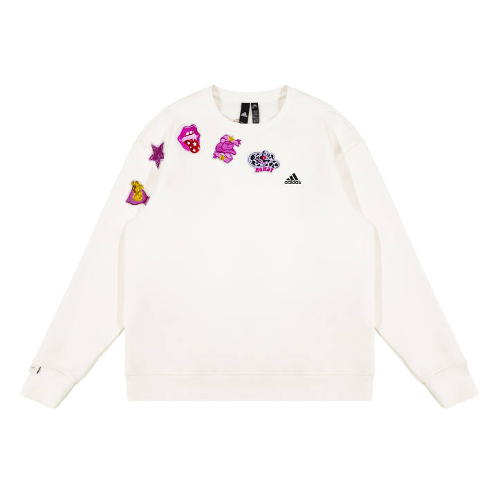 Adidas Adidas Sweatshirts Unisex White Crew Neck Moderate Regular
