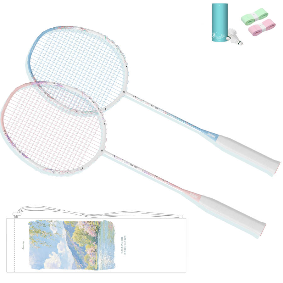 PEAK Full Carbon Badminton Rackets Control Type All around Defense Advanced Level 675mm Unisex 5U/G6