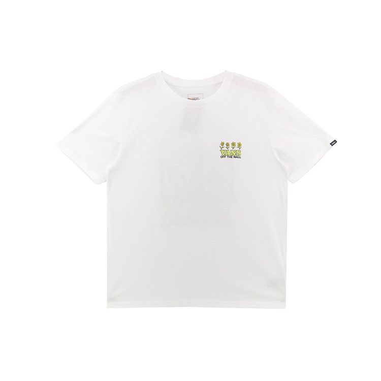Vans T Shirts Men's White Crew Neck Moderate Straight Fit