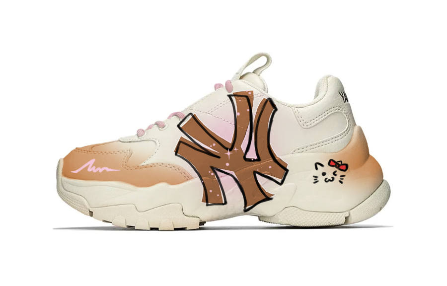 MLB Big Ball Chunky Cherry Bomb, Shy Cat Abrasion Resistant Low top Chunky Sneakers Unisex Pink Brown
