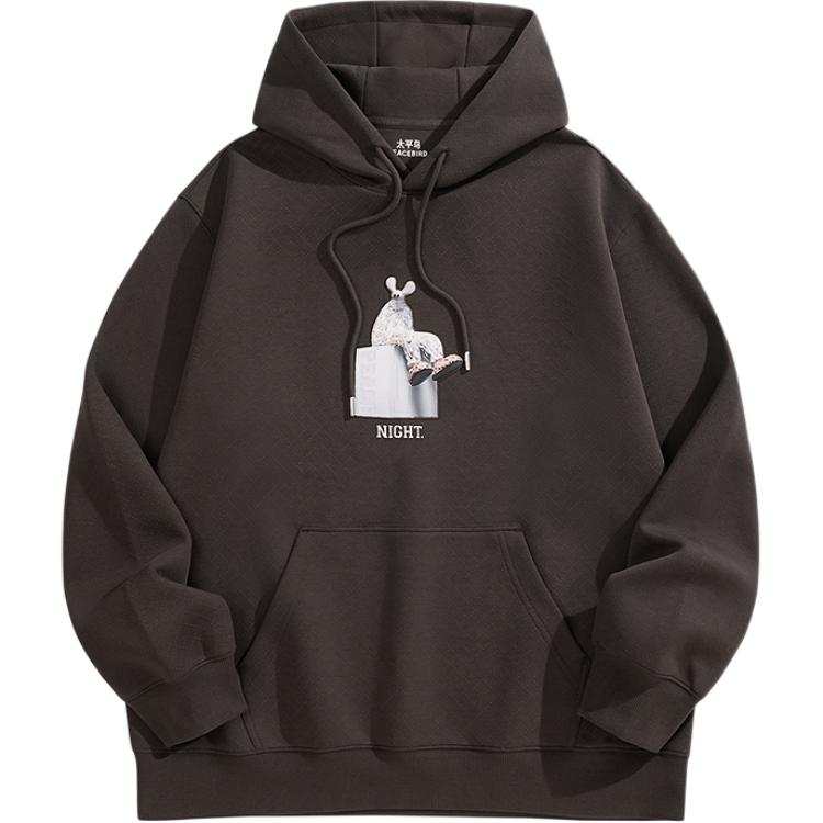 PEACEBIRD MEN Trendy American Pullover Hooded Loose Fit Sweatshirt Men's