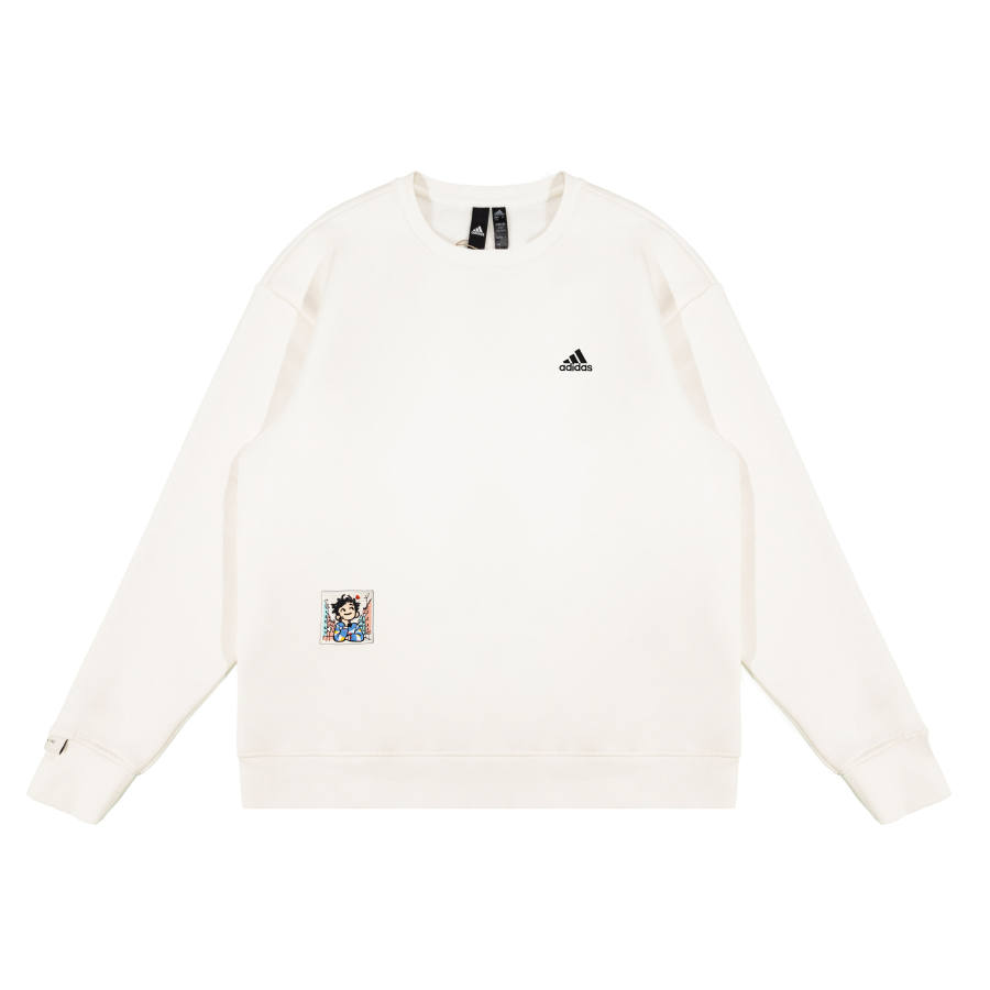 Adidas Adidas LABEL Sweatshirts Unisex White Crew Neck Moderate Regular