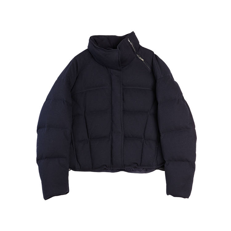 ELLE ELLE Down Jackets Women's Navy Blue Stand Collar Thickened