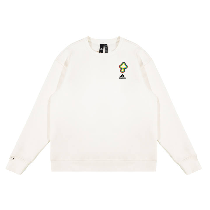 Adidas Adidas LABEL Sweatshirts Unisex White Crew Neck Moderate Regular