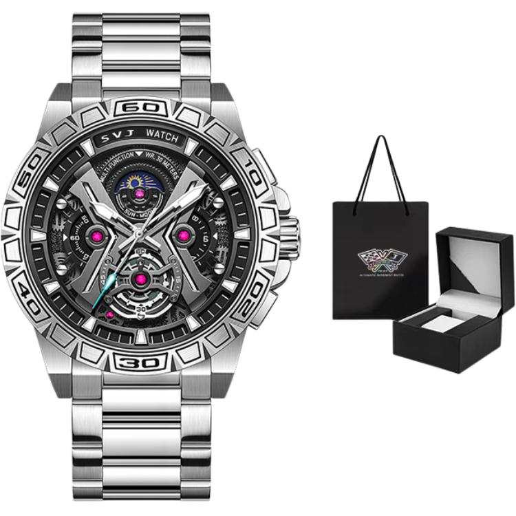 SVJ Black Warrior Concept Collection Quartz Movement Stainless Steel Watchband Watch Men's Watches Black Dial