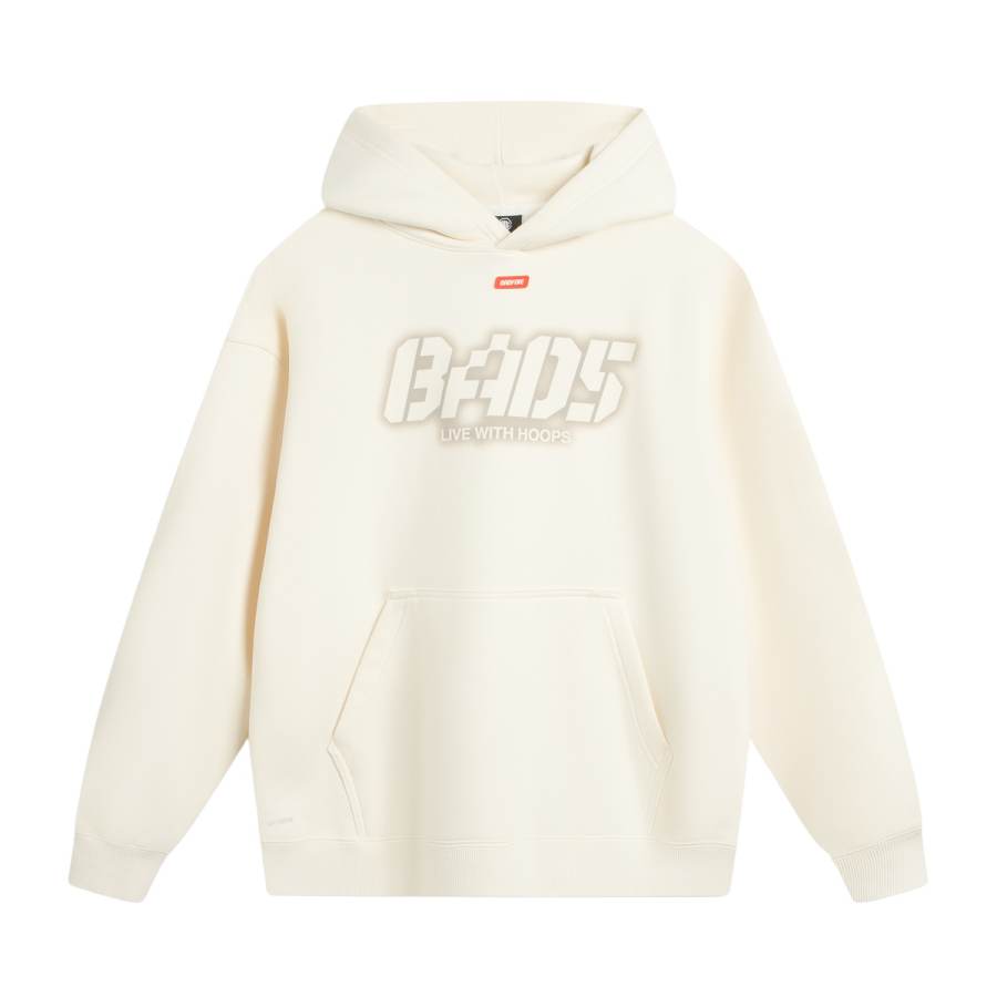 Li-Ning Li Ning BADFIVE Sweatshirts Men's Ecru Hooded Thickened Regular