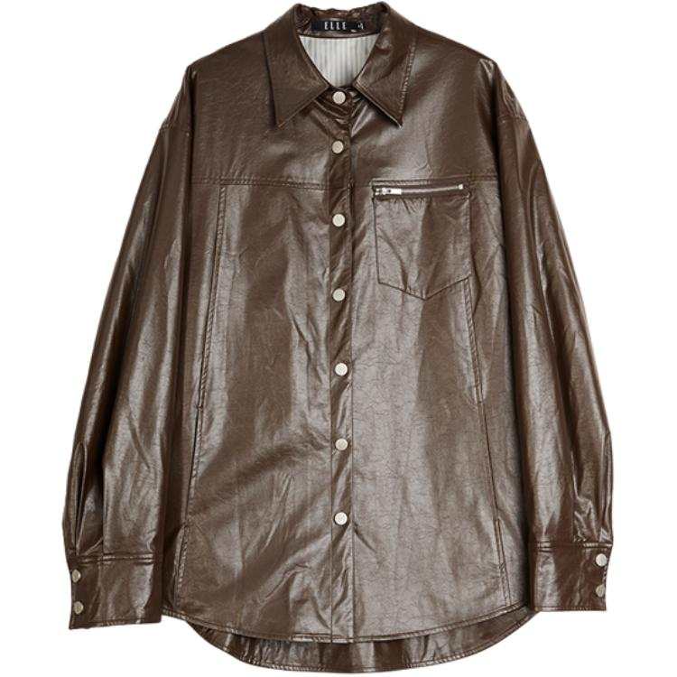 ELLE Jackets Women's Coffee Lapel Moderate Other