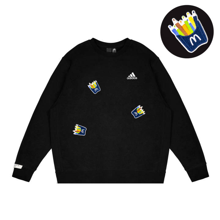 Adidas Adidas LABEL Sweatshirts Unisex Black Crew Neck Moderate Regular