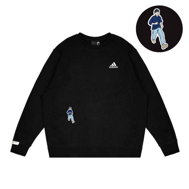 Adidas Adidas LABEL Sweatshirts Unisex Black Crew Neck Moderate Regular