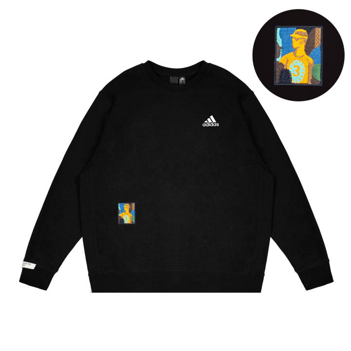 Adidas Adidas LABEL Sweatshirts Unisex Black Crew Neck Moderate Regular