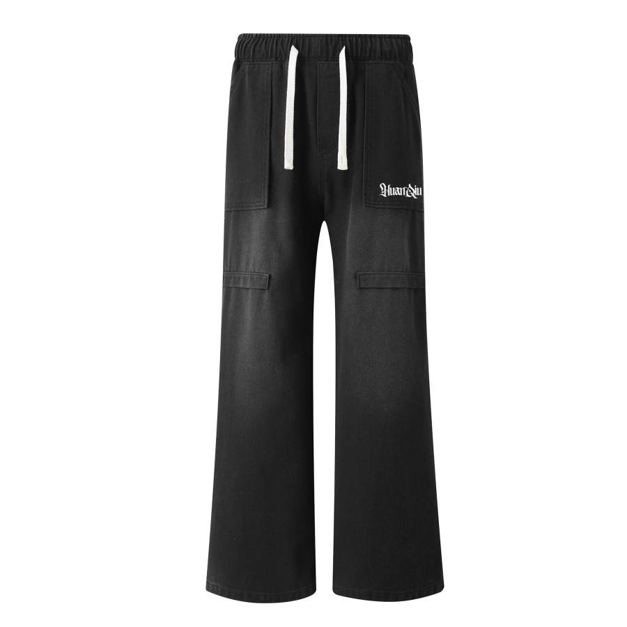 HUANQIU Jeans Unisex Moderate Straight Fit Pants