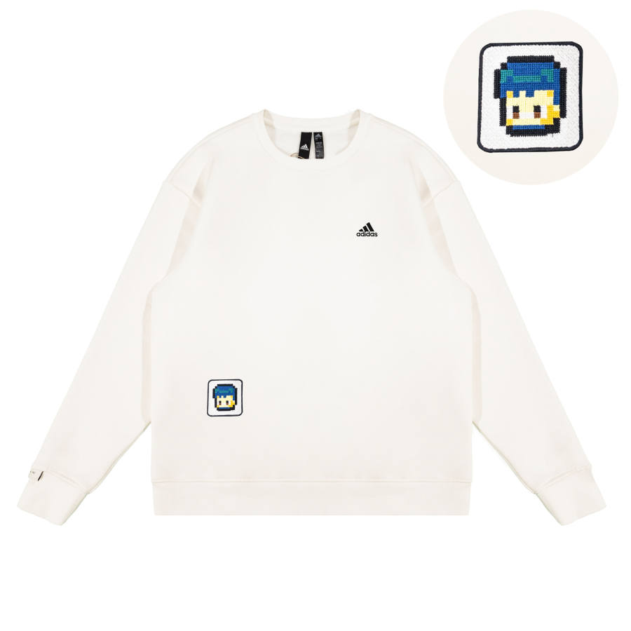 Adidas Adidas LABEL Sweatshirts Unisex White Crew Neck Moderate Regular