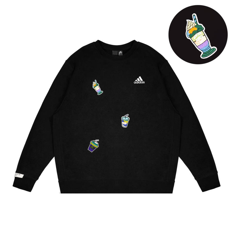 Adidas Adidas LABEL Sweatshirts Unisex Black Crew Neck Moderate Regular