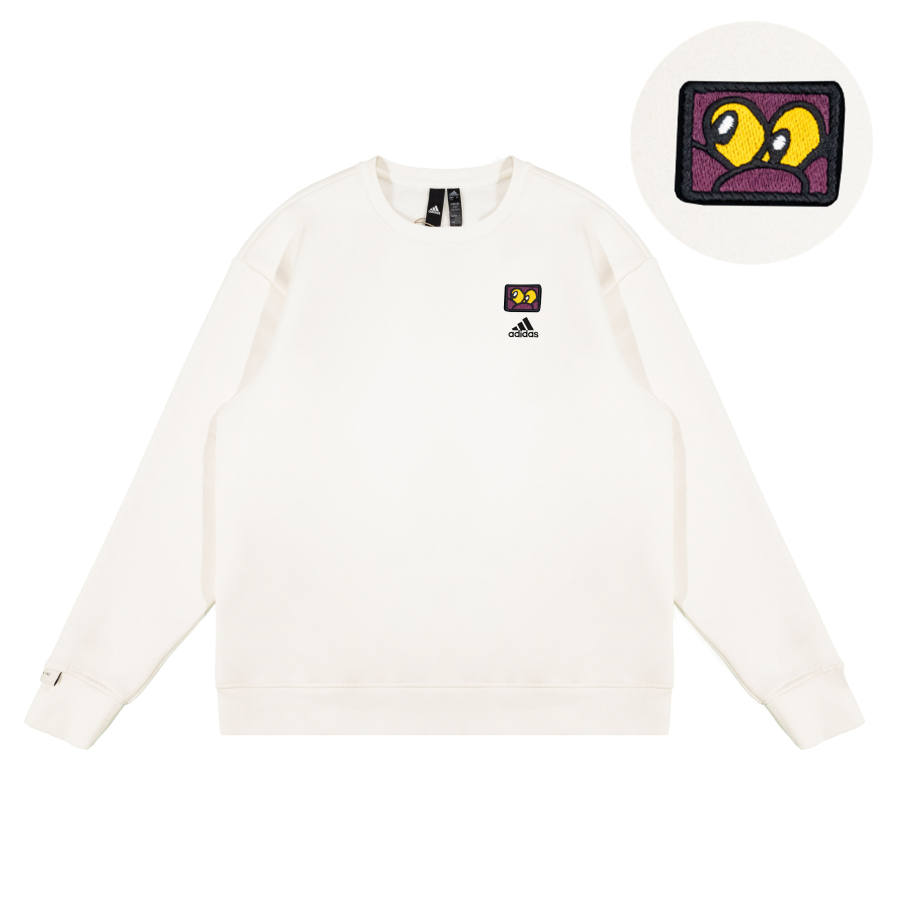 Adidas Adidas LABEL Sweatshirts Unisex White Crew Neck Moderate Regular