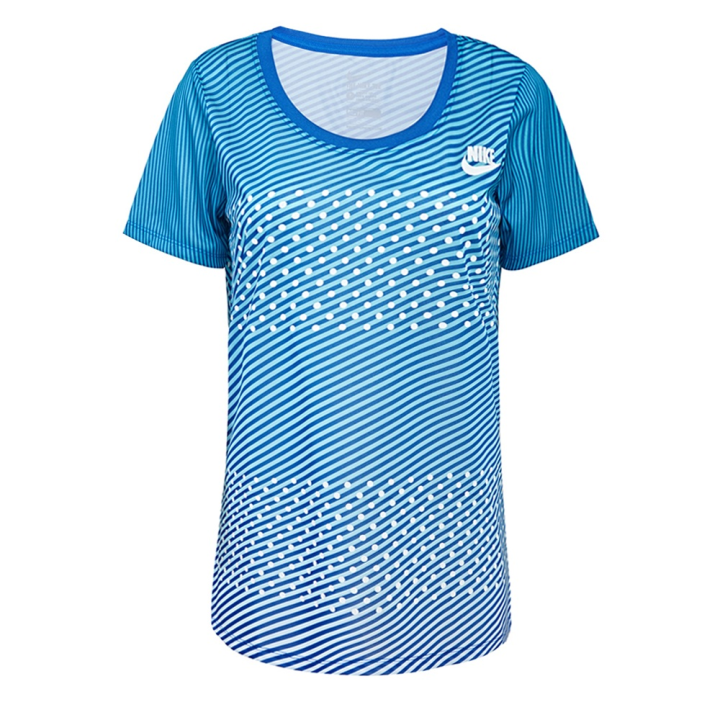 Nike Nike Dri Fit T Shirts Women's Blue Crew Neck Moderate