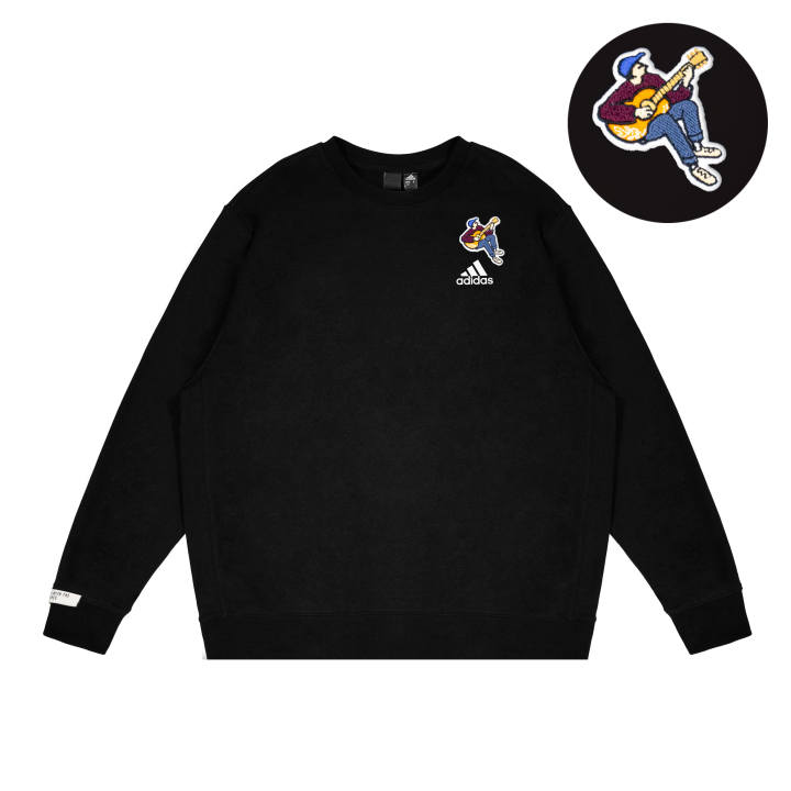 Adidas Adidas LABEL Sweatshirts Unisex Black Crew Neck Moderate Regular