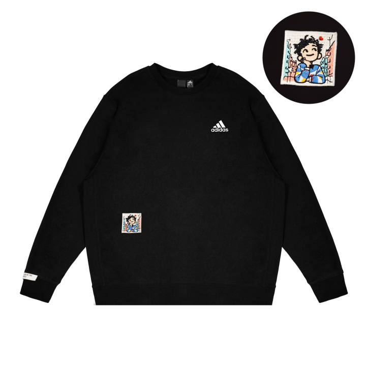 Adidas Adidas LABEL Sweatshirts Unisex Black Crew Neck Moderate Regular
