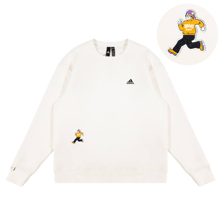 Adidas Adidas LABEL Sweatshirts Unisex White Crew Neck Moderate Regular