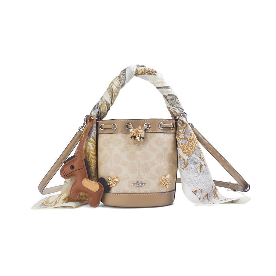 COACH Dempsey Artificial Leather Handbag Mini Women's Light Khaki
