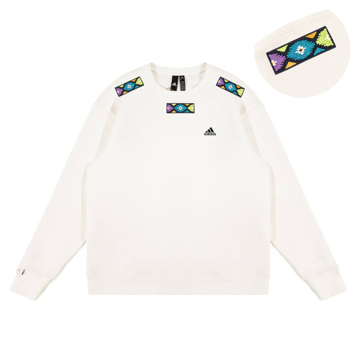Adidas Adidas LABEL Sweatshirts Unisex White Crew Neck Moderate Regular
