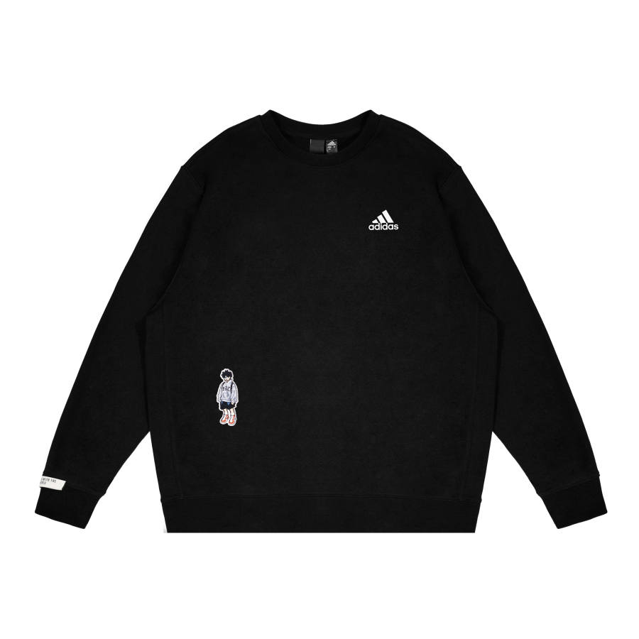 Adidas Adidas LABEL Sweatshirts Unisex Black Crew Neck Moderate Regular