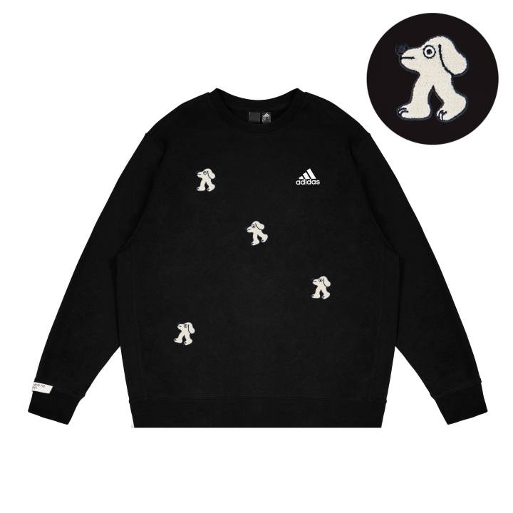 Adidas Adidas LABEL Sweatshirts Unisex Black Crew Neck Moderate Regular