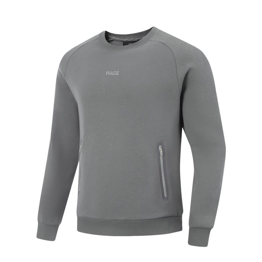 Li-Ning Li Ning Sweatshirts Men's Elegant Gray Crew Neck Moderate