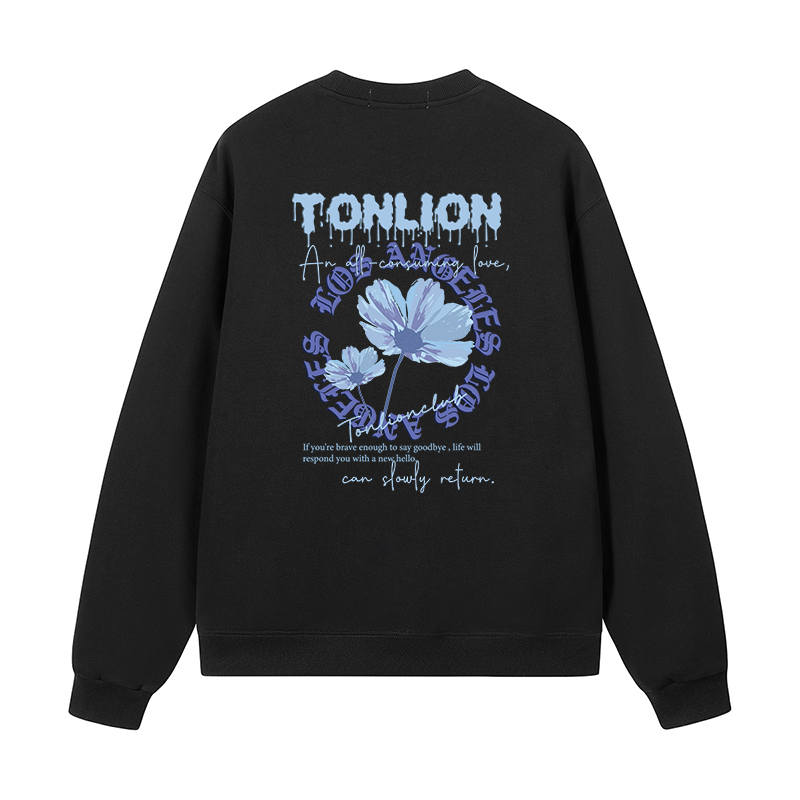 Tonlion Sweatshirts Unisex Crew Neck Moderate Heavyweight