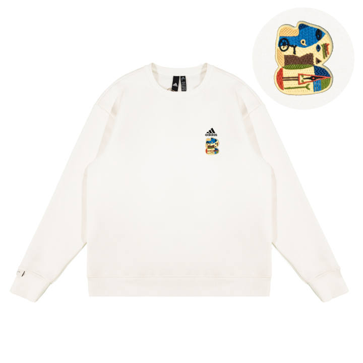 Adidas Adidas LABEL Sweatshirts Unisex White Crew Neck Moderate Regular