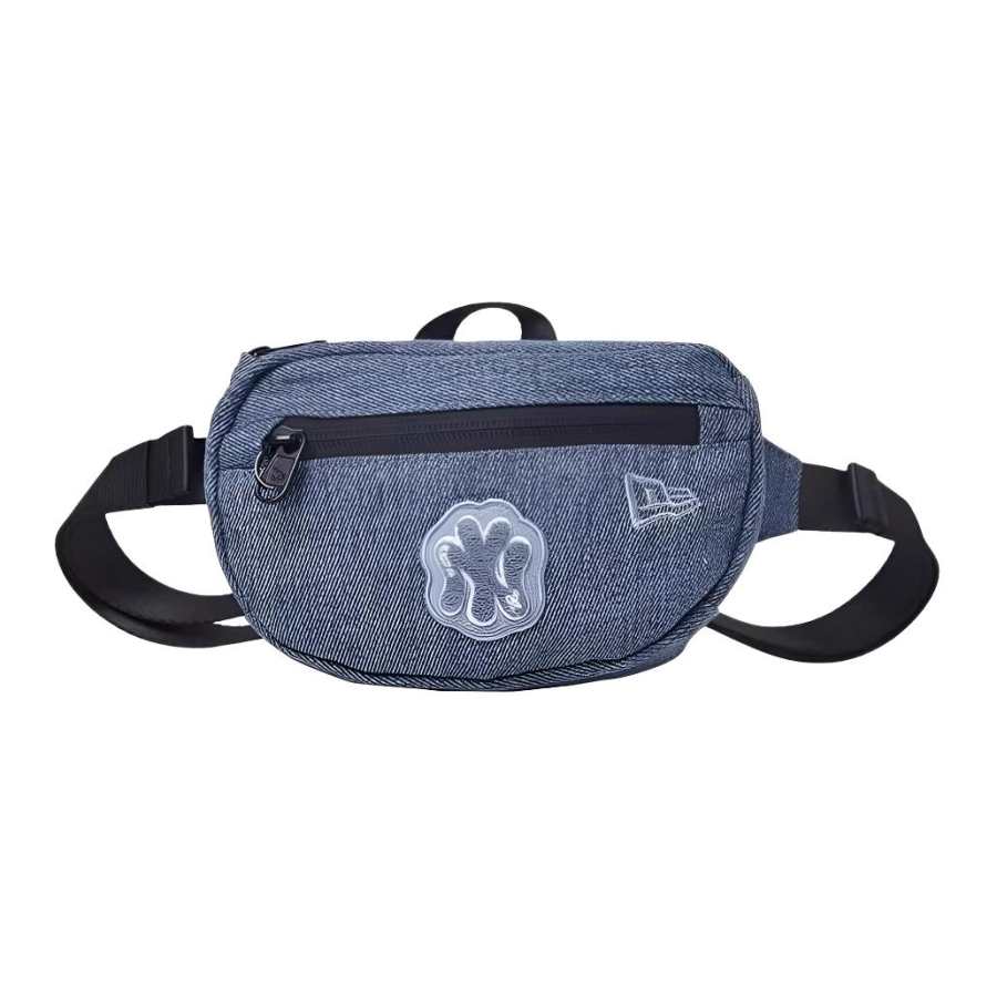 New Era × MLB Collaboration Fabric One Shoulder Crossbody Fanny Pack Unisex Denim Blue