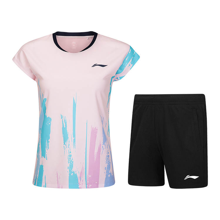 Li-Ning Li Ning Badminton Uniform Sets Women's V Neck Moderate Other