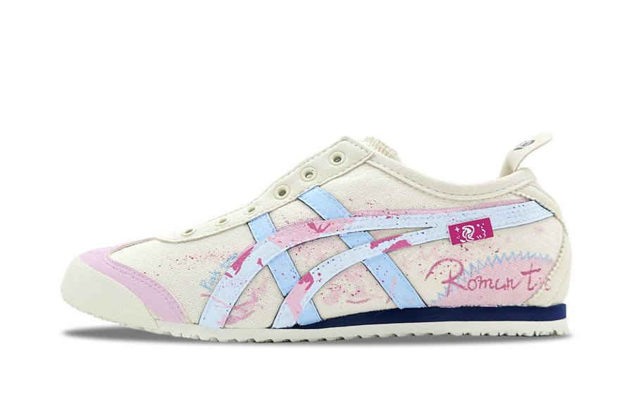 Onitsuka Tiger Mexico 66 Funi Pink Graffiti Low top Casual Shoes Unisex Pink Blue