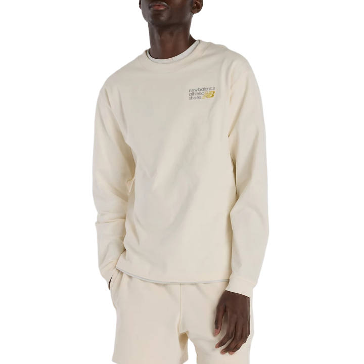 New Balance New Balance Sweatshirts Men's White Crew Neck Moderate