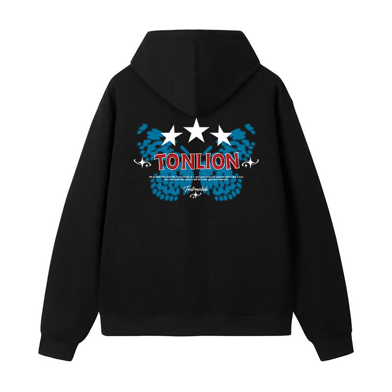 Tonlion Sweatshirts Unisex Hooded Moderate Heavyweight