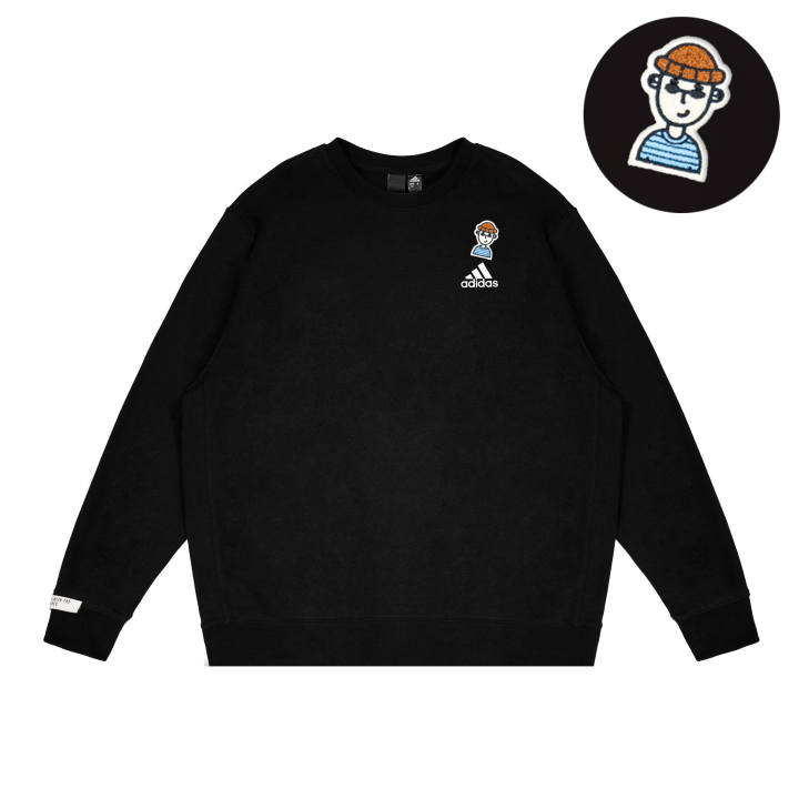 Adidas Adidas LABEL Sweatshirts Unisex Black Crew Neck Moderate Regular