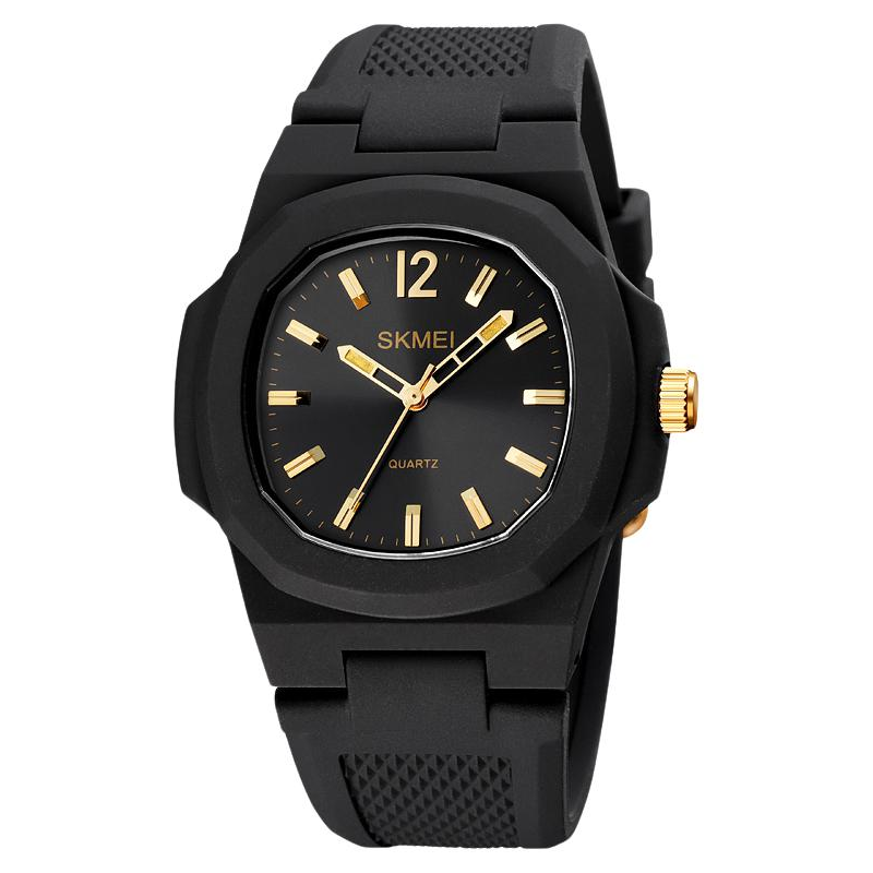 SKMEI Quartz Movement Silicone Strap Watch Men's Watches Black Dial