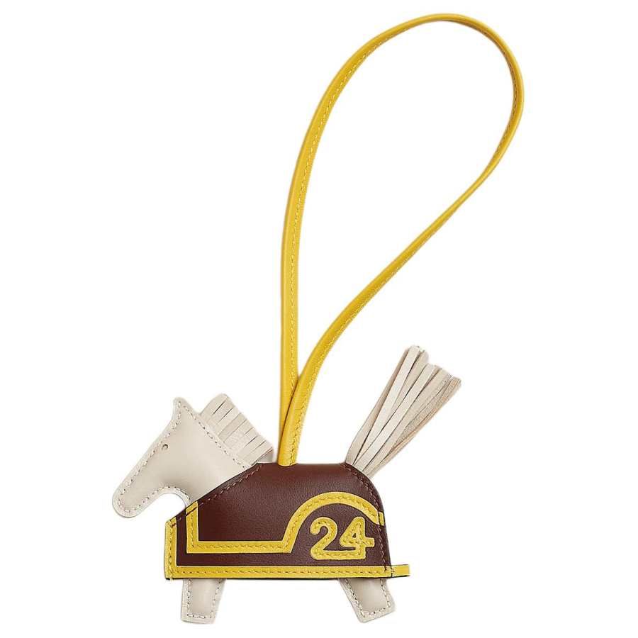 HERMES Rodeo Milo Lambskin Vs Swift Calfskin Bag Accessory Small Women's Jaune De Naples Yellow