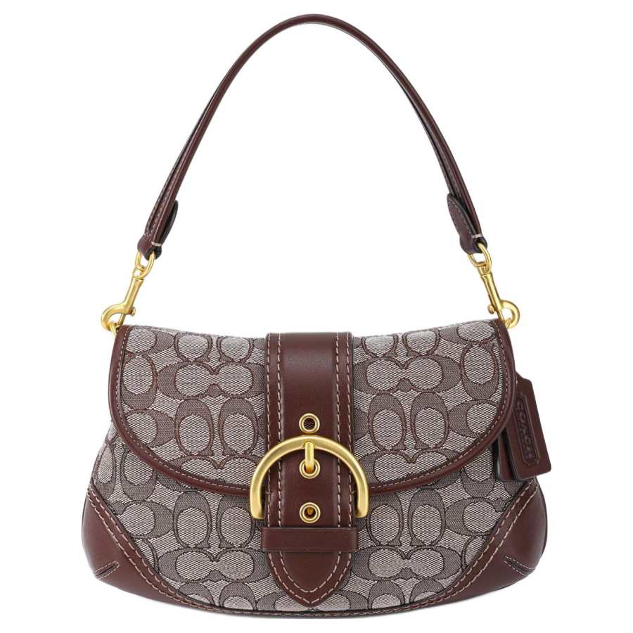 COACH Soho Fabric With Recycled Leather Shoulder Bag Women's Oak & Gray