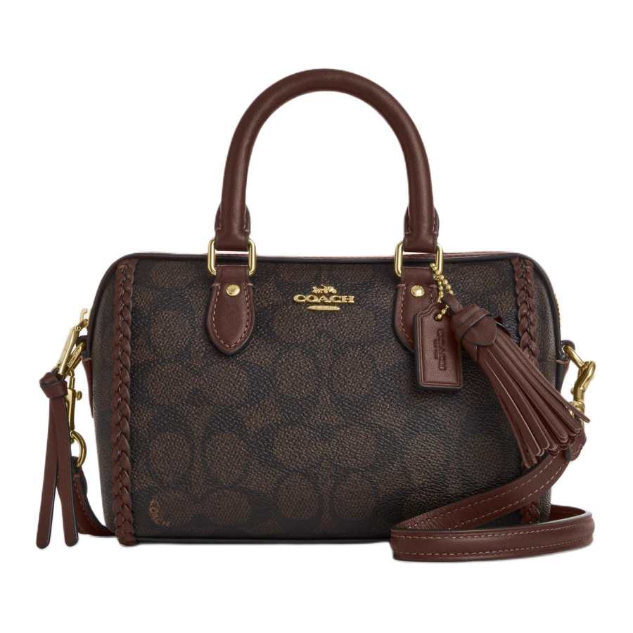 COACH COACH Rowan Artificial Leather Handbag Small Women's Walnut & Maple Brown