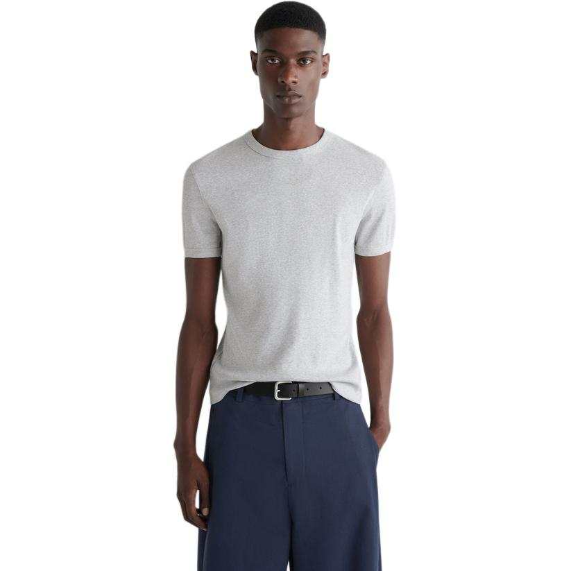COS T Shirts Men's Light Gray Crew Neck Moderate Straight Fit