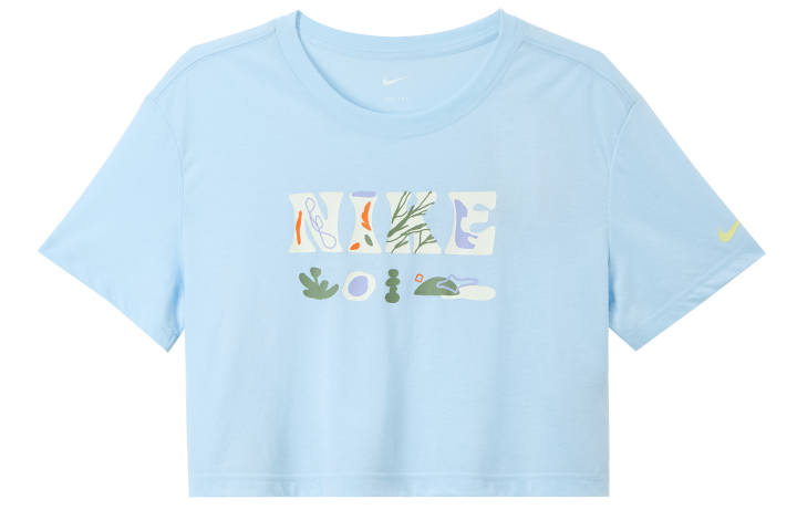 Nike Nike Crop Tops Women's Blue Crew Neck Moderate