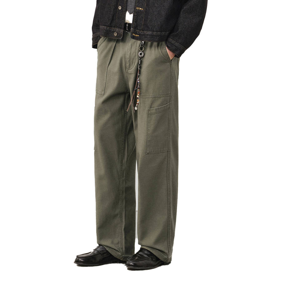 714STREET Jeans Unisex Thickened Straight Fit Pants