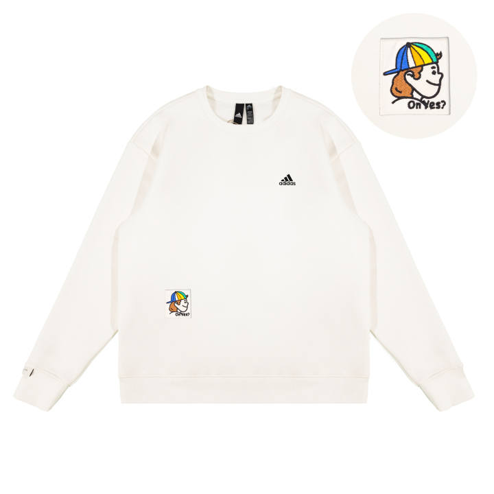 Adidas Adidas LABEL Sweatshirts Unisex White Crew Neck Moderate Regular